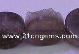 CAG8438 15.5 inches 28mm coin grey druzy agate gemstone beads