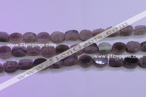 CAG8443 15.5 inches 13*18mm oval grey druzy agate gemstone beads