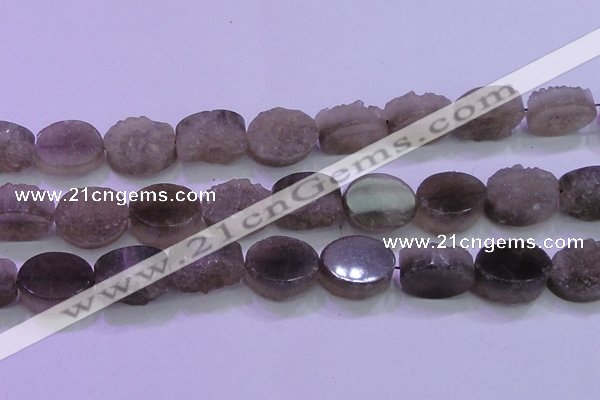 CAG8446 15.5 inches 20*30mm oval grey druzy agate gemstone beads