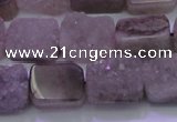 CAG8451 15.5 inches 10*14mm rectangle grey druzy agate gemstone beads