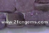 CAG8453 15.5 inches 13*18mm rectangle grey druzy agate gemstone beads