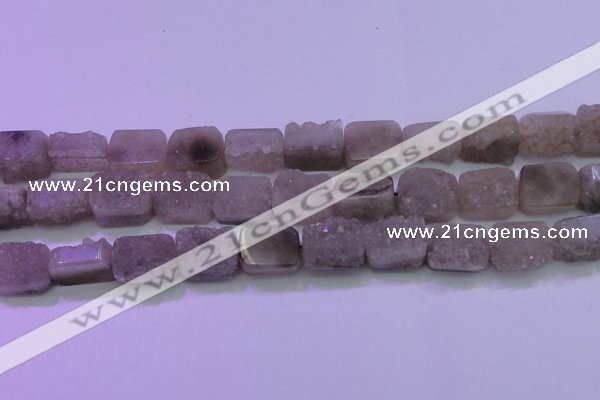 CAG8453 15.5 inches 13*18mm rectangle grey druzy agate gemstone beads