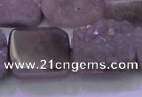 CAG8455 15.5 inches 18*25mm rectangle grey druzy agate gemstone beads