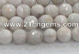 CAG8516 15.5 inches 10mm faceted round grey agate beads wholesale