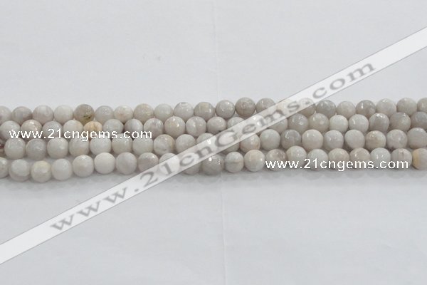 CAG8516 15.5 inches 10mm faceted round grey agate beads wholesale