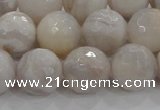 CAG8519 15.5 inches 16mm faceted round grey agate beads wholesale