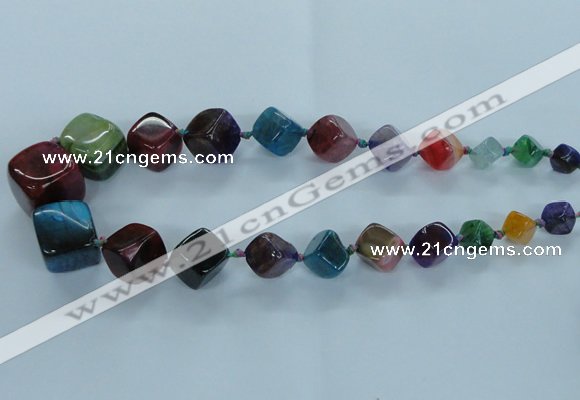 CAG8526 15.5 inches 9*10mm - 23*24mm cube dragon veins agate beads