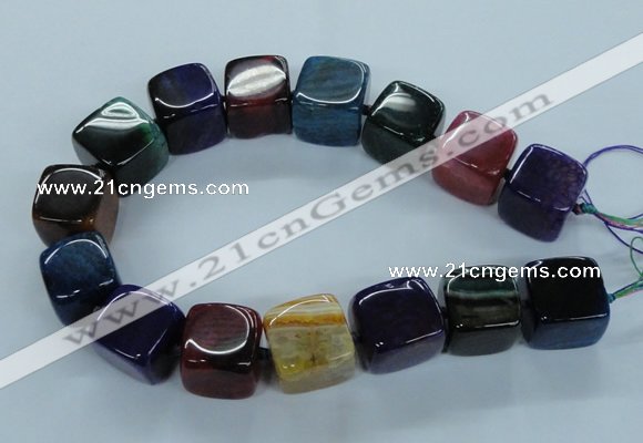 CAG8530 15.5 inches 23*24mm cube dragon veins agate beads