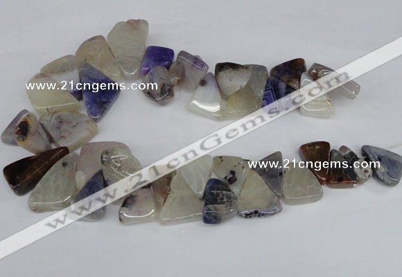 CAG8540 Top drilled 15*20mm - 25*30mm freeform dragon veins agate beads