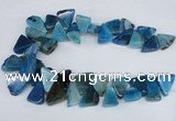 CAG8544 Top drilled 15*20mm - 25*30mm freeform dragon veins agate beads