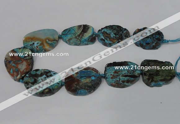 CAG8549 15.5 inches 30*40mm - 35*45mm freeform ocean agate beads