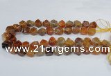 CAG8553 12*14mm - 14*15mm faceted nuggets dragon veins agate beads