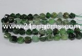 CAG8555 12*14mm - 14*15mm faceted nuggets dragon veins agate beads