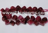 CAG8574 15.5 inches 15*16mm - 17*18mm cube dragon veins agate beads