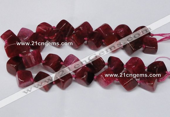 CAG8574 15.5 inches 15*16mm - 17*18mm cube dragon veins agate beads