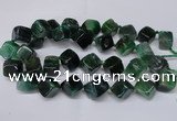 CAG8576 15.5 inches 15*16mm - 17*18mm cube dragon veins agate beads