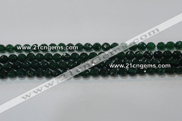 CAG8580 15.5 inches 10mm faceted round green agate gemstone beads