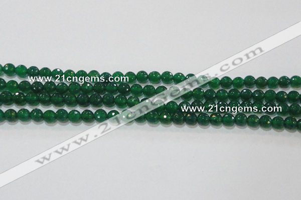 CAG8583 15.5 inches 8mm faceted round green agate gemstone beads