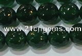 CAG8585 15.5 inches 14mm faceted round green agate gemstone beads