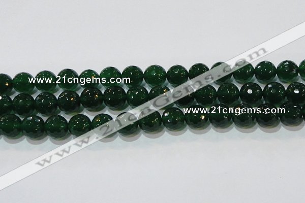 CAG8586 15.5 inches 16mm faceted round green agate gemstone beads