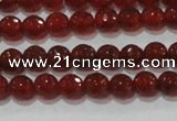 CAG8590 15.5 inches 6mm faceted round red agate gemstone beads