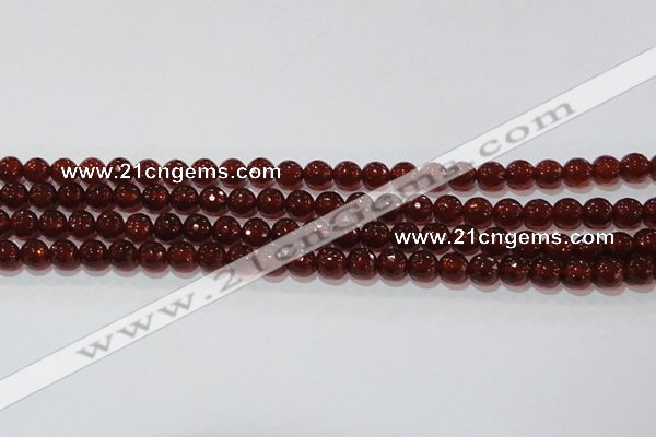 CAG8591 15.5 inches 8mm faceted round red agate gemstone beads