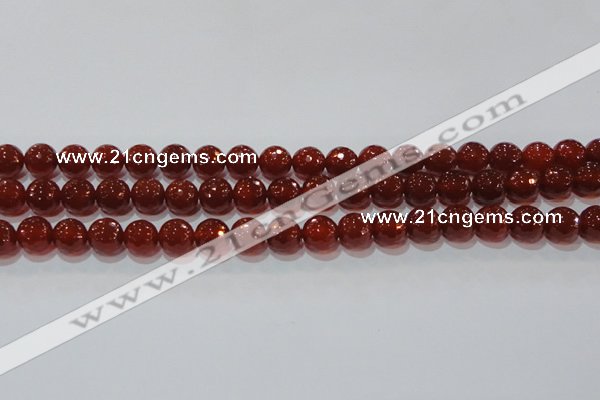 CAG8592 15.5 inches 10mm faceted round red agate gemstone beads