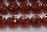 CAG8593 15.5 inches 12mm faceted round red agate gemstone beads