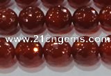 CAG8593 15.5 inches 12mm faceted round red agate gemstone beads