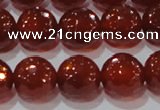 CAG8594 15.5 inches 14mm faceted round red agate gemstone beads