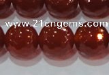 CAG8597 15.5 inches 20mm faceted round red agate gemstone beads