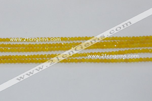 CAG8600 15.5 inches 4mm faceted round yellow agate gemstone beads