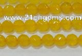 CAG8601 15.5 inches 6mm faceted round yellow agate gemstone beads