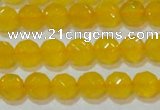 CAG8602 15.5 inches 8mm faceted round yellow agate gemstone beads