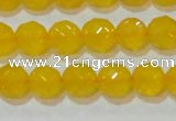 CAG8603 15.5 inches 10mm faceted round yellow agate gemstone beads