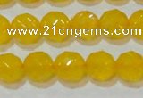 CAG8604 15.5 inches 12mm faceted round yellow agate gemstone beads