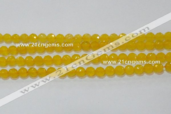 CAG8604 15.5 inches 12mm faceted round yellow agate gemstone beads