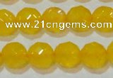 CAG8605 15.5 inches 14mm faceted round yellow agate gemstone beads