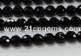 CAG8610 15.5 inches 6mm faceted round black agate gemstone beads