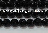 CAG8611 15.5 inches 8mm faceted round black agate gemstone beads