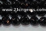 CAG8612 15.5 inches 10mm faceted round black agate gemstone beads