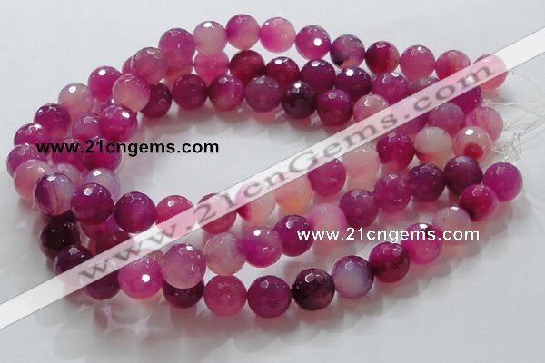 CAG864 15.5 inches 14mm faceted round agate gemstone beads