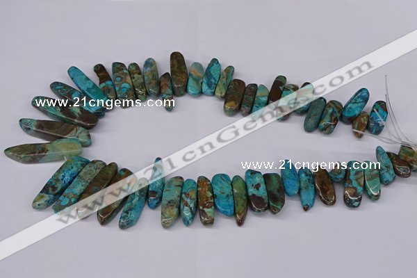 CAG8643 Top drilled 8*20mm - 10*55mm sticks ocean agate beads