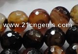 CAG865 15.5 inches 14mm faceted round agate gemstone beads