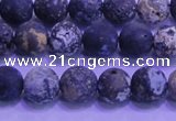 CAG8651 15.5 inches 6mm round matte blue ocean agate beads