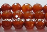 CAG866 15.5 inches faceted round 14mm agate gemstone beads