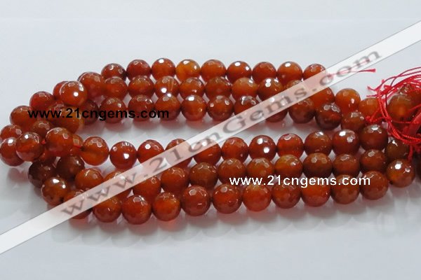 CAG866 15.5 inches faceted round 14mm agate gemstone beads