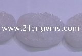 CAG8665 7.5 inches 22*30mm freeform white plated druzy agate beads