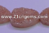 CAG8666 7.5 inches 22*30mm freeform champagne plated druzy agate beads