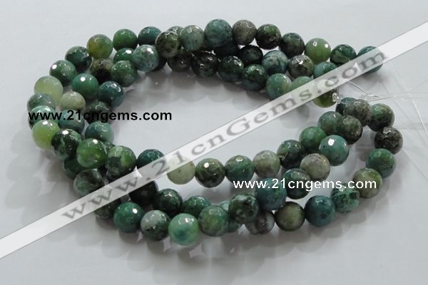 CAG867 15.5 inches 12mm faceted roundagate gemstone beads